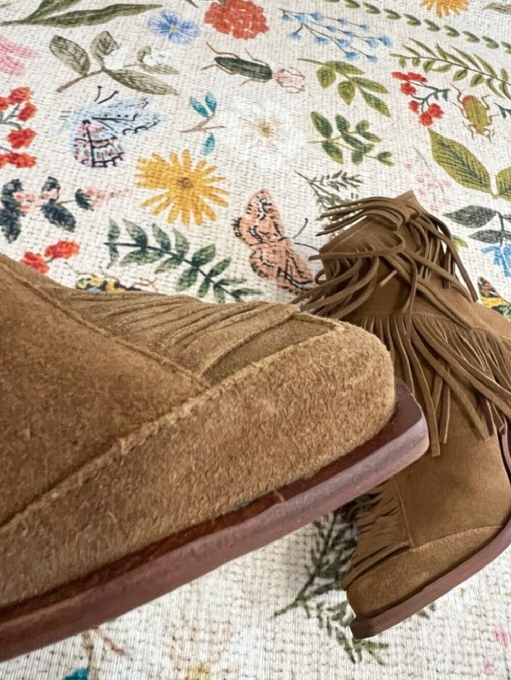New Dolce Vita Torey Fringe Suede Chestnut Boots - Picture 9 of 16